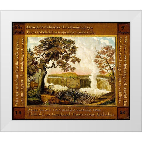 The Falls of Niagara White Modern Wood Framed Art Print by Hicks, Edward