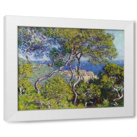 Bordighera White Modern Wood Framed Art Print by Monet, Claude