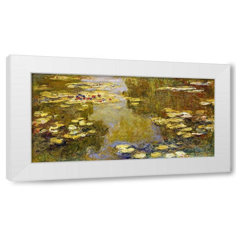The Lily Pond White Modern Wood Framed Art Print by Monet, Claude