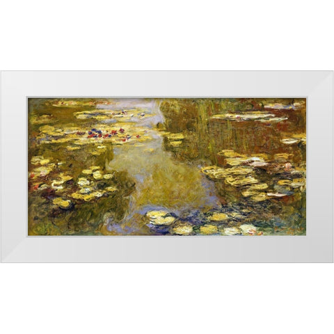 The Lily Pond White Modern Wood Framed Art Print by Monet, Claude