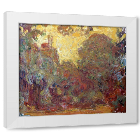 La Maison de Giverny White Modern Wood Framed Art Print by Monet, Claude