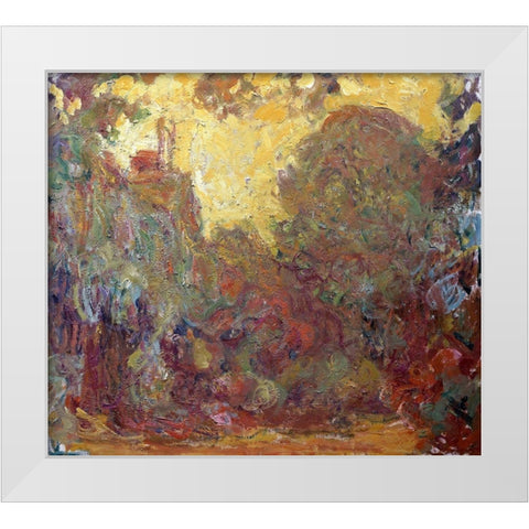 La Maison de Giverny White Modern Wood Framed Art Print by Monet, Claude