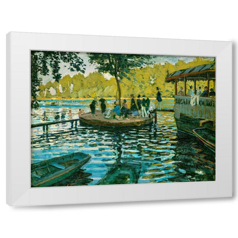 La GrenouillÃ©re White Modern Wood Framed Art Print by Monet, Claude