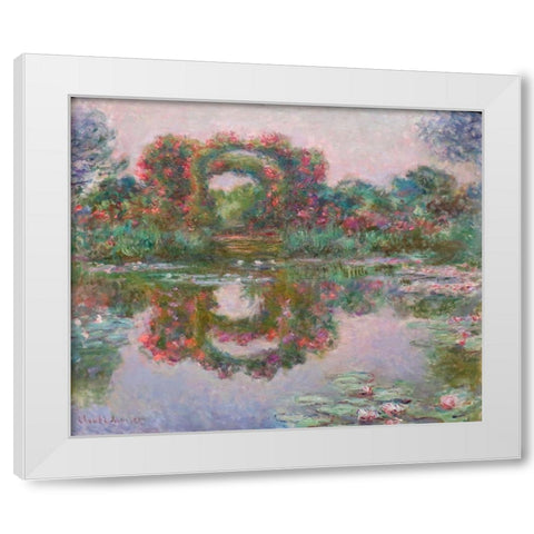 Flowering Arches, Giverny White Modern Wood Framed Art Print by Monet, Claude