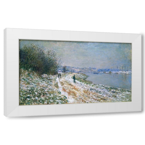 Chemin de hallage Argenteuil White Modern Wood Framed Art Print by Monet, Claude