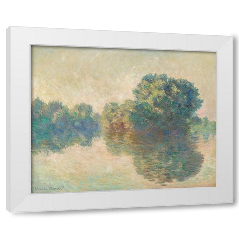 The Seine at Giverny White Modern Wood Framed Art Print by Monet, Claude