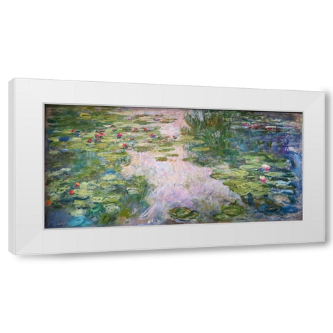 Waterlillies White Modern Wood Framed Art Print by Monet, Claude