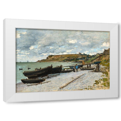 Sainte-Adresse White Modern Wood Framed Art Print by Monet, Claude
