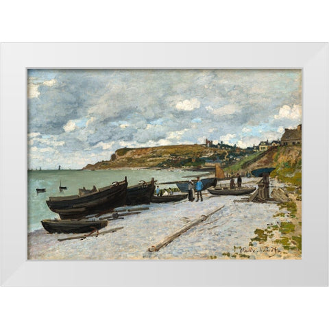 Sainte-Adresse White Modern Wood Framed Art Print by Monet, Claude