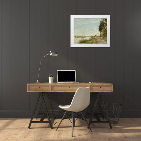 Argenteuil White Modern Wood Framed Art Print by Monet, Claude
