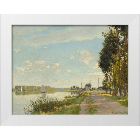 Argenteuil White Modern Wood Framed Art Print by Monet, Claude