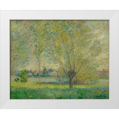 The Willows White Modern Wood Framed Art Print by Monet, Claude