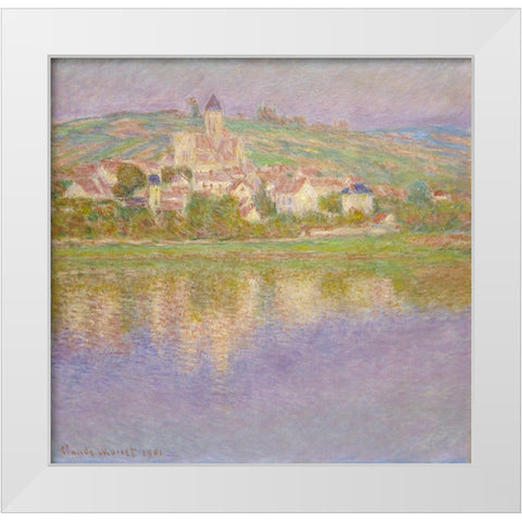 VÃ©theuil White Modern Wood Framed Art Print by Monet, Claude