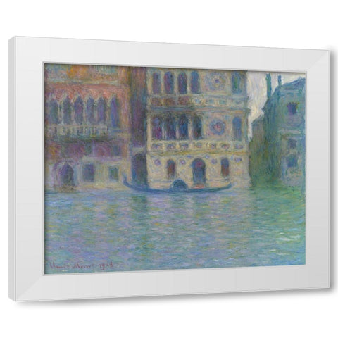 Venice, Palazzo Dario White Modern Wood Framed Art Print by Monet, Claude