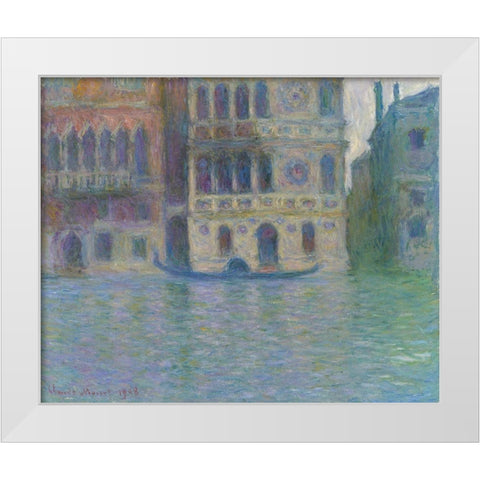 Venice, Palazzo Dario White Modern Wood Framed Art Print by Monet, Claude
