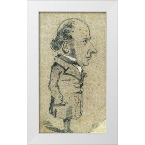 Caricature of EugÃ¨ne Marcel White Modern Wood Framed Art Print by Monet, Claude