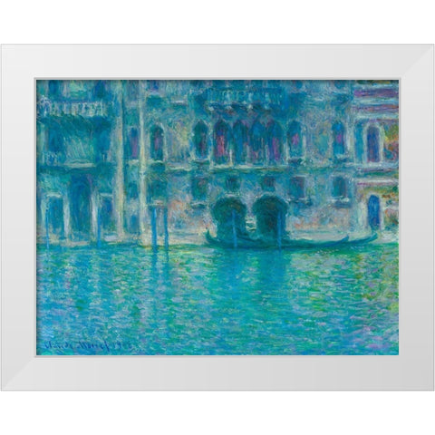 The Seine at Giverny White Modern Wood Framed Art Print by Monet, Claude