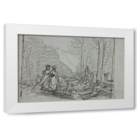 Palazzo da Mula, Venice White Modern Wood Framed Art Print by Monet, Claude