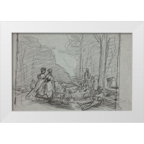 Palazzo da Mula, Venice White Modern Wood Framed Art Print by Monet, Claude