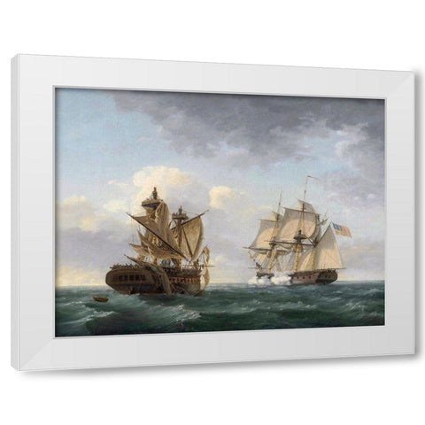 Engagement between the United States and the Macedonian White Modern Wood Framed Art Print by Birch, Thomas