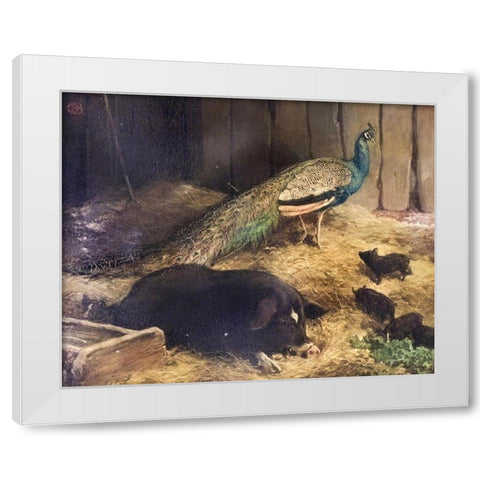 Beauty and the Beast White Modern Wood Framed Art Print by Barber, Charles Burton