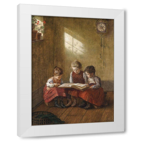 An Exciting Read White Modern Wood Framed Art Print by Firle, Walter