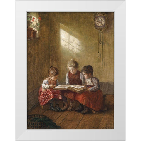 An Exciting Read White Modern Wood Framed Art Print by Firle, Walter