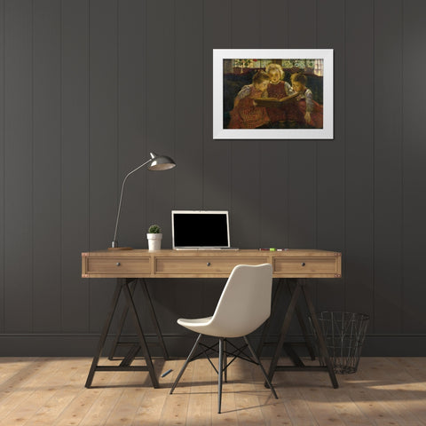 A Good Book White Modern Wood Framed Art Print by Firle, Walter