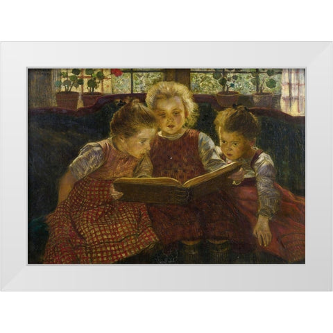 A Good Book White Modern Wood Framed Art Print by Firle, Walter