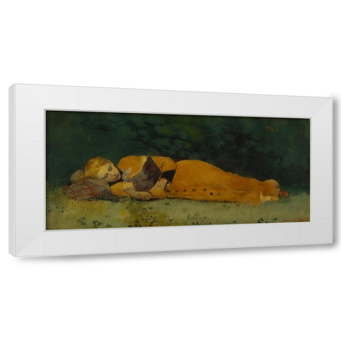 The New Novel White Modern Wood Framed Art Print by Homer, Winslow