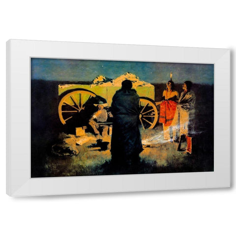 Shotgun Hospitality White Modern Wood Framed Art Print by Remington, Frederic
