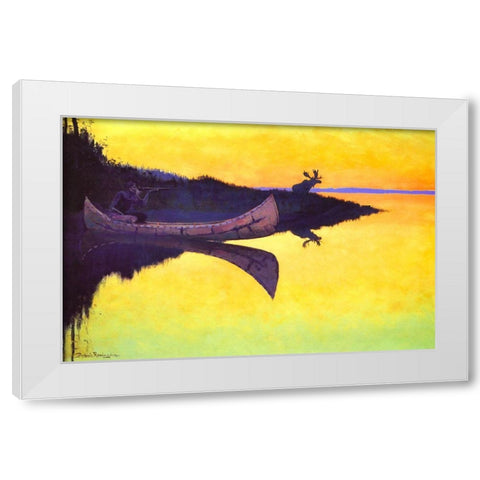 Coming to the Call White Modern Wood Framed Art Print by Remington, Frederic