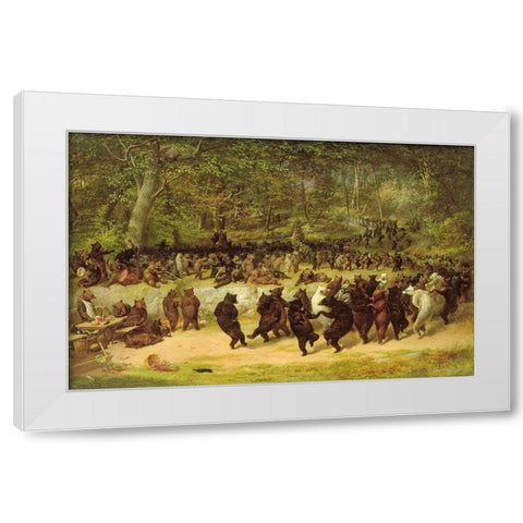 The Bear Dance White Modern Wood Framed Art Print by Beard, William Holbrook