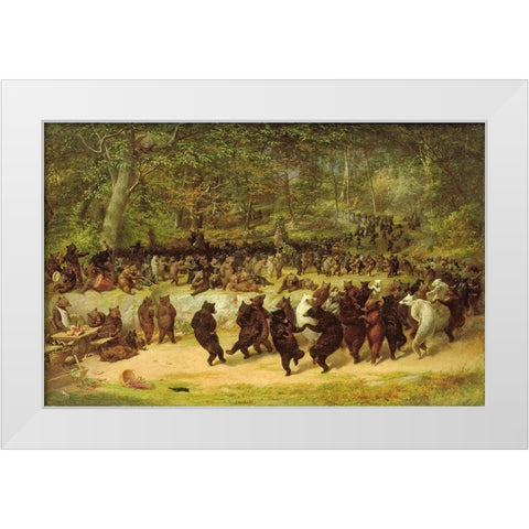 The Bear Dance White Modern Wood Framed Art Print by Beard, William Holbrook