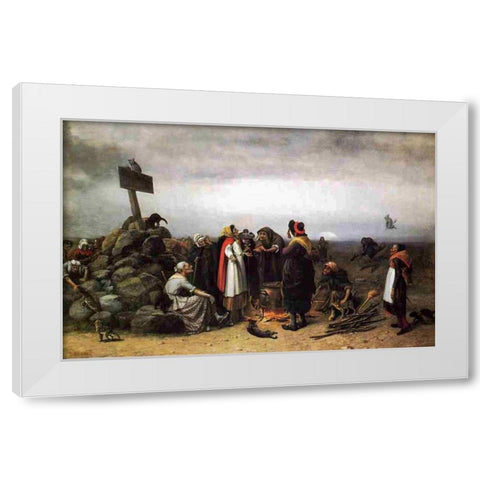 The Witches Convention White Modern Wood Framed Art Print by Beard, William Holbrook