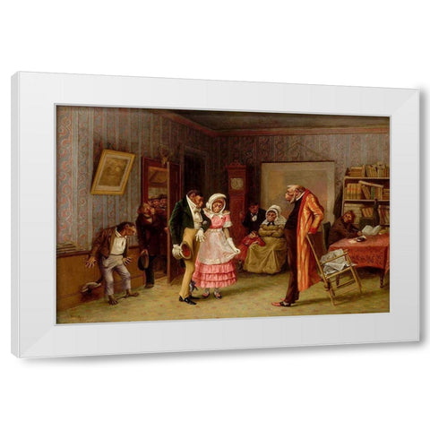 The Runaway Match White Modern Wood Framed Art Print by Beard, William Holbrook