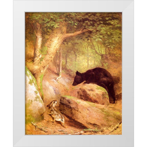 The Disputed Way White Modern Wood Framed Art Print by Beard, William Holbrook