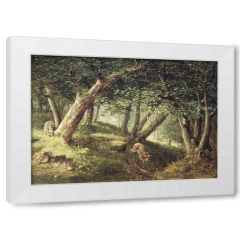 In the Forest White Modern Wood Framed Art Print by Beard, William Holbrook