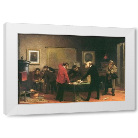 Scientists at Work White Modern Wood Framed Art Print by Beard, William Holbrook