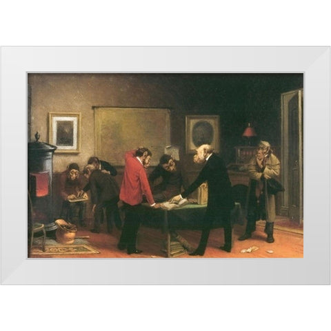 Scientists at Work White Modern Wood Framed Art Print by Beard, William Holbrook