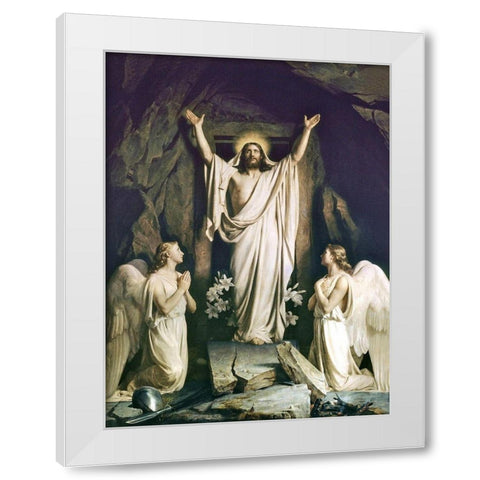 Resurrection of Christ White Modern Wood Framed Art Print by Bloch, Carl