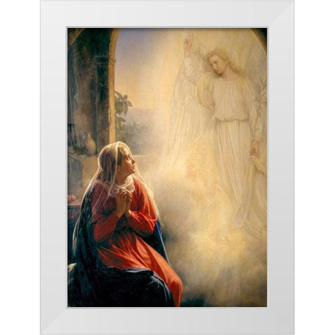The Annunciation White Modern Wood Framed Art Print by Bloch, Carl