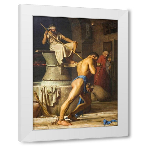 Samson and the Philistines White Modern Wood Framed Art Print by Bloch, Carl