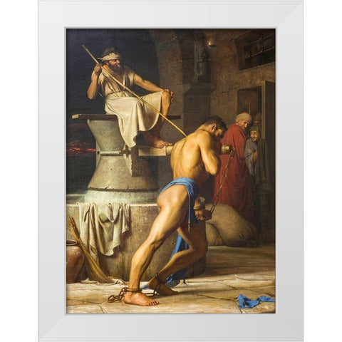 Samson and the Philistines White Modern Wood Framed Art Print by Bloch, Carl