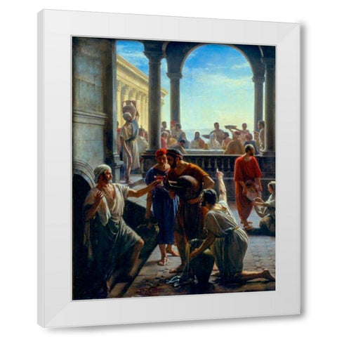 Wedding at Cana White Modern Wood Framed Art Print by Bloch, Carl