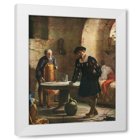 Christian II imprisoned in the tower at Sonderborg castle White Modern Wood Framed Art Print by Bloch, Carl