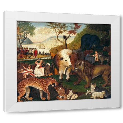 The Peaceable Kingdom  IV White Modern Wood Framed Art Print by Hicks, Edward