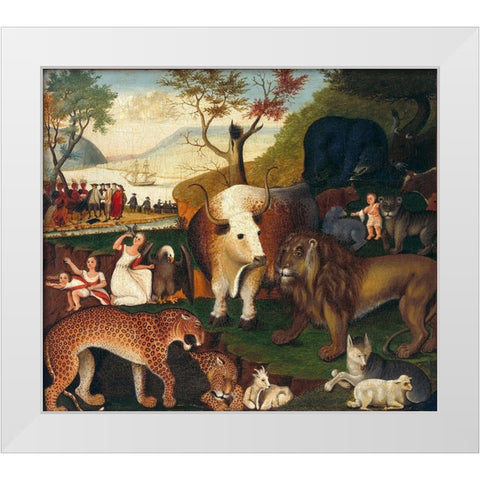 The Peaceable Kingdom  IV White Modern Wood Framed Art Print by Hicks, Edward