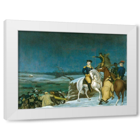 Washington at the Delaware White Modern Wood Framed Art Print by Hicks, Edward