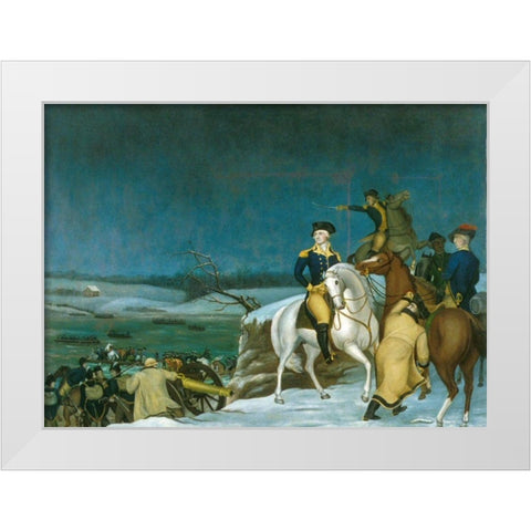 Washington at the Delaware White Modern Wood Framed Art Print by Hicks, Edward